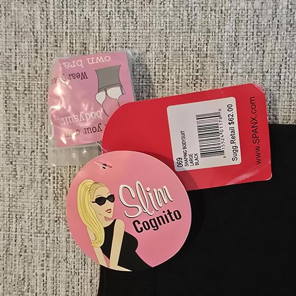 Spanx Slim Cognito Shaping Bodysuit Large Black - Picture 3 of 3